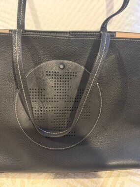Tory Birch Black Leather Tote perfect condition